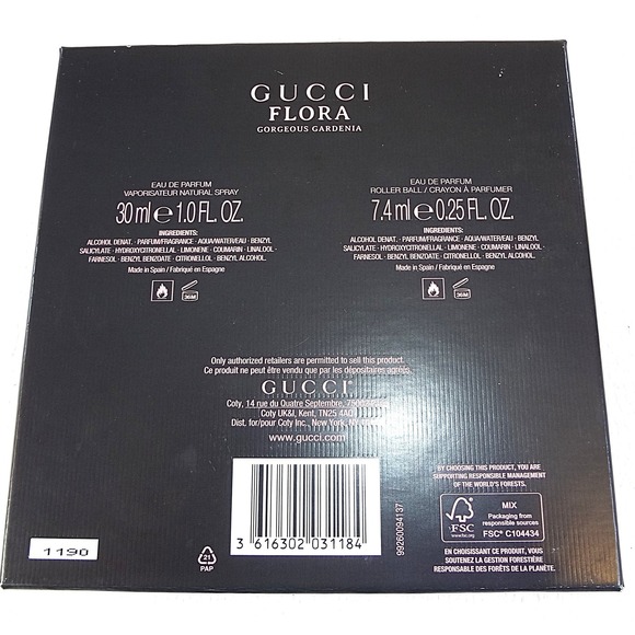 NWOT Gucci Flora Gorgeous Gardenia Eau de Parfum Rollerball-Spray Set For Women - Picture 4 of 4